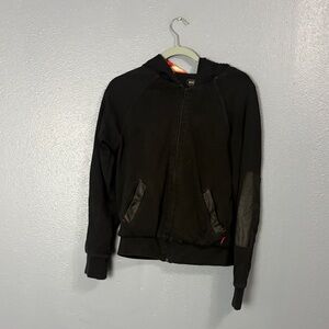 ANGLERO Black Zip-Up Hoodie with Accent Panels